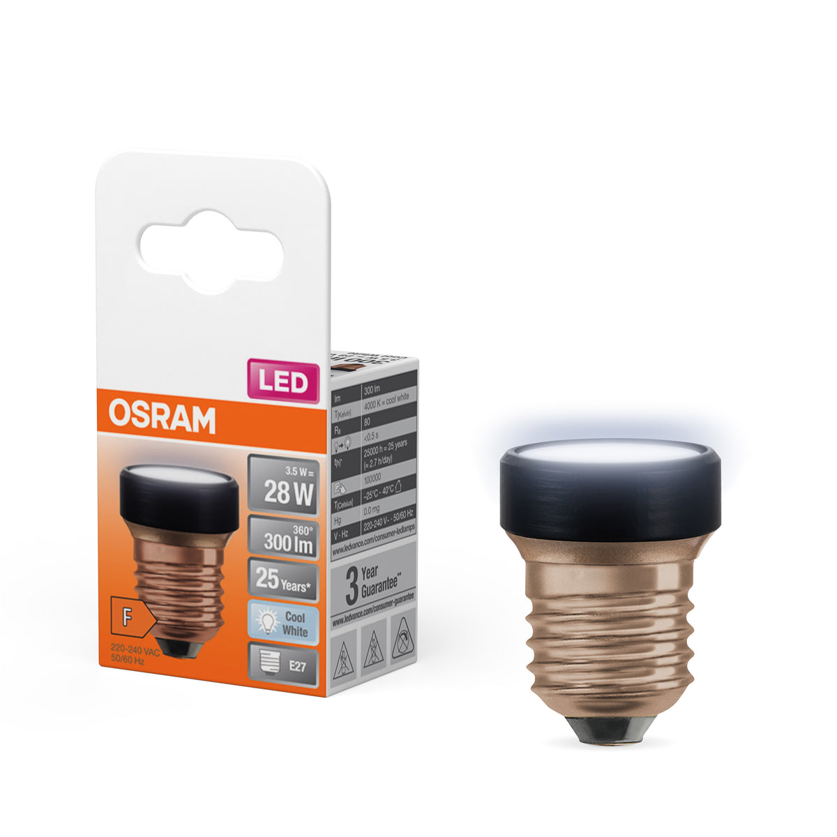 OSRAM LED Star Designlampe Schwarz, Kaltweiß, 3.5W, Frosted, 4000K-LEDVANCE Shop