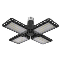 LEDVANCE Highbay Blade Deckenlampe in Schwarz, Kunststoff, mit verstellbaren Lichtflügeln, bietet 23 W bzw. 2350 lm in Neutralweiß mit 4000 K, E27 Schraubgewinde, 231 mm Durchmesser, IP20