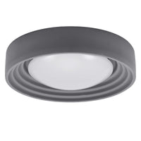 LEDVANCE ORBIS Concrete, graue Beton-Deckenleuchte mit LED, 18W, 1500lm, 3000K freundliches Warmweiß, durch Klicken in 3-Stufen dimmbar, 400mm Durchmesser, IP20 Schutz, für Badezimmer geeignet