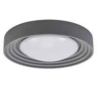 LEDVANCE ORBIS Concrete, graue Beton-Deckenleuchte mit LED, 24. 5W, 1800lm, 3000K freundliches Warmweiß, durch Klicken in 3-Stufen dimmbar, 500mm Durchmesser, IP20 Schutz, für Badezimmer geeignet