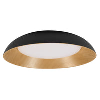 LEDVANCE ORBIS Alva LED-Deckenleuchte, schwarz mit Holzdekor, 36W, 1600lm, 3000K, 830 freundliches Warmweiß, durch Klicken in 3-Stufen dimmbar, IP20 Schutz, Montageschrauben und Dübel inklusive