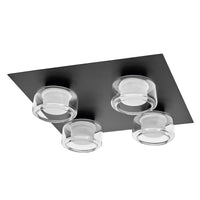 LEDVANCE ORBIS Flame Wand- und Deckenleuchte mit LED, schwarz, 22W, 1400lm, 3000/4000K, Farbtemperatur über Wandschalter einstellbar (kaltweiß/warmweiß), IP44 Schutz vor Fremdkörpern und Spritzwasser