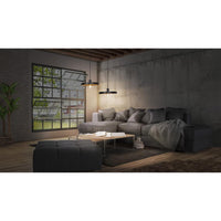 LEDVANCE Decor Plate dekorative Hängelampe mit tellerförmigem Lampenschirm, 400mm, mit E27 Fassung, IP20, Metall, schwarz/Holzoptik
