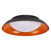LEDVANCE Orbis Plate LED-Deckenleuchte, schwarz-orange, 19W, 1000lm, 3000K, 310mm, 830 freundliches Warmweiß, durch Kicken in 3-Stufen dimmbar, IP20 Schutz, Montageschrauben und Dübel inklusive