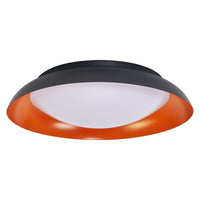 LEDVANCE Orbis Plate LED-Deckenleuchte, schwarz-orange, 35W, 1700lm, 3000K, 430mm, 830 freundliches Warmweiß, durch Kicken in 3-Stufen dimmbar, IP20 Schutz, Montageschrauben und Dübel inklusive