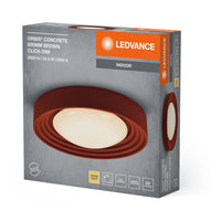 LEDVANCE ORBIS Concrete, braune Beton-Deckenleuchte mit LED, 24. 5W, 1800lm, 3000K freundliches Warmweiß, durch Klicken in 3-Stufen dimmbar, 500mm Durchmesser, IP20 Schutz, für Badezimmer geeignet