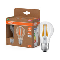 OSRAM LED LAMPS ENERGY CLASS A ENERGY EFFICIENCY FILAMENT CLASSIC A in A-Form, LED-Lampe, Bleifreies Glas, Klar, 7,2 W, 1521 lm, Kaltweiß, Energieeffizienzklasse: A, 2er
