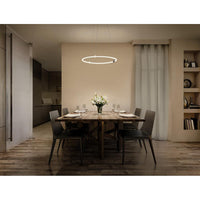 LEDVANCE Decor Aura Pendelleuchte aus geschwungenem Polycarbonat mit LED und Filament-Design, 18W, 2000 lm, 3000 K, 830 warmweiß, Click dimmbar, dunkelgrau, Kunststoff (PC), 498 mm, IP20