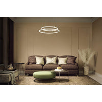 LEDVANCE Decor Aura, 2-flammige Pendelleuchte aus geschwungenem Polycarbonat mit LED und Filament-Design, 21W, 2400 lm, 3000 K, 830 warmweiß, Click dimmbar, dunkelgrau, Kunststoff (PC), 498 mm, IP20