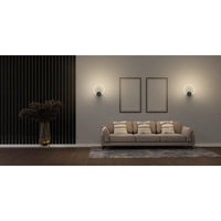 LEDVANCE Decor Aura Wandleuchte aus geschwungenem Polycarbonat mit LED und Filament-Design, 10 W, 800 lm, 3000 K, 830 warmweiß, Click Select, dunkelgrau, Kunststoff (PC), IP20