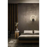 LEDVANCE Decor Helios Wandleuchte aus geschwungenem Polycarbonat mit LED und Filament-Design, mit Click Select, 12 W, 960 lm, 3000 K, 830 warmweiß, nicht dimmbar, dunkelgrau, Kunststoff (PC), IP20
