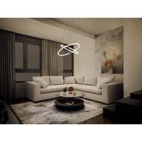 LEDVANCE Decor Celestio Pendelleuchte aus geschwungenem Polycarbonat mit LED und Filament-Design, 21 W, 2400 lm, 3000 K, 830 warmweiß, Click dimmbar, dunkelgrau, Kunststoff (PC), IP20