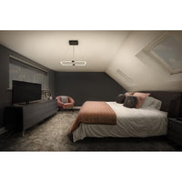 LEDVANCE Decor Tetragon Pendelleuchte aus geschwungenem Polycarbonat mit LED und Filament-Design, 18 W, 2000 lm, 3000 K, 830 warmweiß, , Click dimmbar, dunkelgrau, Kunststoff (PC)