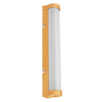 LEDVANCE ORBIS Tube Spiegel-/Wandleuchte mit LED, gefrostetes Glas/Holzdekor, 9W, 900lm, dimmbar, 3000/4000K über Wandschalter einstellbar, 40cm Durchmesser, IP44 Schutz vor Fremdkörpern/Spritzwasser