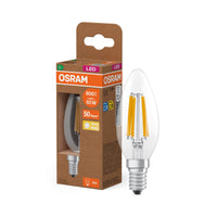 OSRAM LED CLASSIC B ENERGY EFFICIENCY A in B-Form, LED-Lampe, Bleifreies Glas, Klar, 3,8 W, (ex 60 W), 806 lm, Warmweiß, 2700 K, Energieeffizienzklasse: A, CRI 80