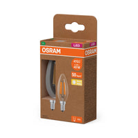 OSRAM LED CLASSIC B ENERGY EFFICIENCY A in B-Form, LED-Lampe, Bleifreies Glas, Klar, 2,2 W, (ex 40 W), 470 lm, Warmweiß, 2700 K, Energieeffizienzklasse: A, CRI 80, 2er