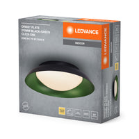 LEDVANCE Orbis Plate LED-Deckenleuchte, schwarz-, 19W, 1000lm, 3000K, 310mm, 830 freundliches Warmweiß, durch Kicken in 3-Stufen dimmbar, IP20 Schutz, Montageschrauben und Dübel inklusive