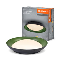LEDVANCE Orbis Plate LED-Deckenleuchte, schwarz-, 35W, 1700lm, 3000K, 430mm, 830 freundliches Warmweiß, durch Kicken in 3-Stufen dimmbar, IP20 Schutz, Montageschrauben und Dübel inklusive
