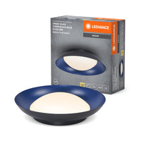 LEDVANCE Orbis Plate LED-Deckenleuchte, schwarz-blau, 19W, 1000lm, 3000K, 310mm, 830 freundliches Warmweiß, durch Kicken in 3-Stufen dimmbar, IP20 Schutz, Montageschrauben und Dübel inklusive