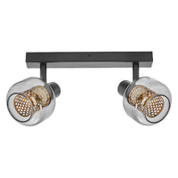 LEDVANCE DECOR Spot Firefly Wandleuchte, 2x2. 8W, E14, 500lm, 2700K, warmweiß, dimmbar, IP20, Metall/Glas, schwarz, LED enthalten und austauschbar