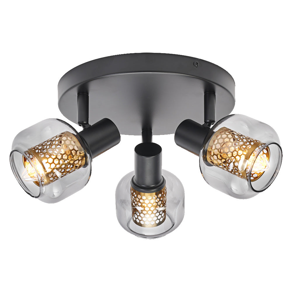 OSRAM DECOR Spot Firefly Deckenleuchte schwarz, OSRAM Lampe inklusive, 3 x 2.8W, E14