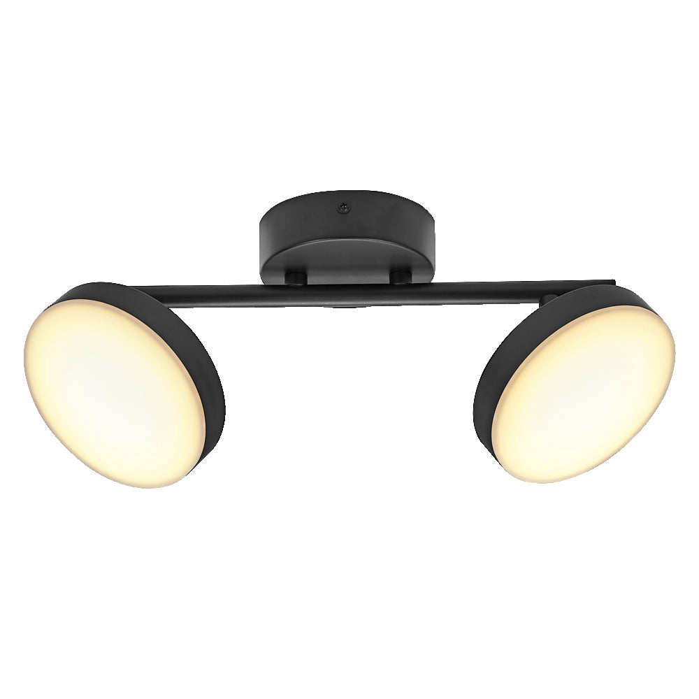 LEDVANCE Decor Spot Moon Leuchte schwarz, 2 verstellbare Leuchtenkopfe, 10. 5 W, 560 lm, 3000 K, Gehäuse aus Metall, funktionales und minimalistisches Design, einfache Montage, LED nicht austauschbar