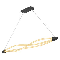 LEDVANCE Decor Swirl Pendelleuchte aus geschwungenem Polycarbonat mit LED und Filament-Design, 22 W, 2400 lm, 3000 K, 830 warmweiß, Click dimmbar, dunkelgrau, Kunststoff (PC), IP 20
