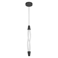 LECVANCE Decor Swirl Pendelleuchte Vert aus geschwungenem Polycarbonat mit LED und Filament-Design, 18 W, 1800 lm, 3000 K, 830 warmweiß, Click dimmbar, dunkelgrau, Kunststoff (PC), 15 mm, IP20