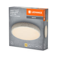 LEDVANCE ORBIS Yummy LED-Deckenleuchte mit Metallring, weiß, 16W, 1000lm, 3000K, 285mm, 830 freundliches Warmweiß, durch Klicken dimmbar, IP20 Schutz, Montageschrauben und Dübel inklusive