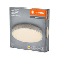 LEDVANCE ORBIS Yummy LED-Deckenleuchte mit Metallring, weiß, 24W, 1450lm, 3000K, 390mm, 830 freundliches Warmweiß, durch Klicken dimmbar, IP20 Schutz, Montageschrauben und Dübel inklusive