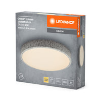LEDVANCE ORBIS Yummy LED-Deckenleuchte mit Metallring, grau, 16W, 1000lm, 3000K, 285mm, 830 freundliches Warmweiß, durch Klicken dimmbar, IP20 Schutz, Montageschrauben und Dübel inklusive