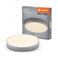 LEDVANCE ORBIS Yummy LED-Deckenleuchte mit Metallring, grau, 24W, 1450lm, 3000K, 390mm, 830 freundliches Warmweiß, durch Klicken dimmbar, IP20 Schutz, Montageschrauben und Dübel inklusive