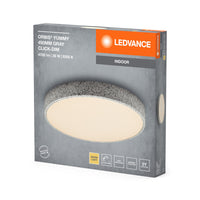 LEDVANCE ORBIS Yummy LED-Deckenleuchte mit Metallring, grau, 36W, 2600lm, 3000K, 490mm, 830 freundliches Warmweiß, durch Klicken dimmbar, IP20 Schutz, Montageschrauben und Dübel inklusive
