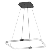 LEDVANCE Decor Tetragon Pendelleuchte aus geschwungenem Polycarbonat mit LED und Filament-Design, 18 W, 2000 lm, 3000 K, 830 warmweiß, , Click dimmbar, dunkelgrau, Kunststoff (PC)