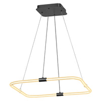 LEDVANCE Decor Tetragon Pendelleuchte aus geschwungenem Polycarbonat mit LED und Filament-Design, 18 W, 2000 lm, 3000 K, 830 warmweiß, , Click dimmbar, dunkelgrau, Kunststoff (PC)