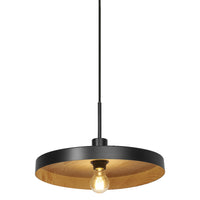 LEDVANCE Decor Plate dekorative Hängelampe mit tellerförmigem Lampenschirm, 400mm, mit E27 Fassung, IP20, Metall, schwarz/beige
