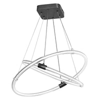 LEDVANCE Decor Celestio Pendelleuchte aus geschwungenem Polycarbonat mit LED und Filament-Design, 21 W, 2400 lm, 3000 K, 830 warmweiß, Click dimmbar, dunkelgrau, Kunststoff (PC), IP20