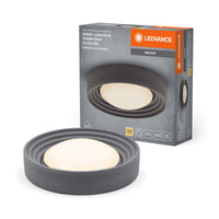 LEDVANCE ORBIS Concrete, graue Beton-Deckenleuchte mit LED, 18W, 1500lm, 3000K freundliches Warmweiß, durch Klicken in 3-Stufen dimmbar, 400mm Durchmesser, IP20 Schutz, für Badezimmer geeignet