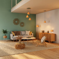 OSRAM DECOR Pendelleuchte Decor Raffia Plate grün, 3xE27