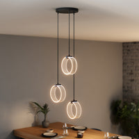 LEDVANCE Decor Circle dekorative Pendelleuchte, 3-flammig, PL, 20W, 1300lm, 3000K/4200K/6500K, warmweiß/kaltweiß/Tageslicht, Click-CCT Schalter, IP20, Kunststoff, schwarz, LED nicht austauschbar