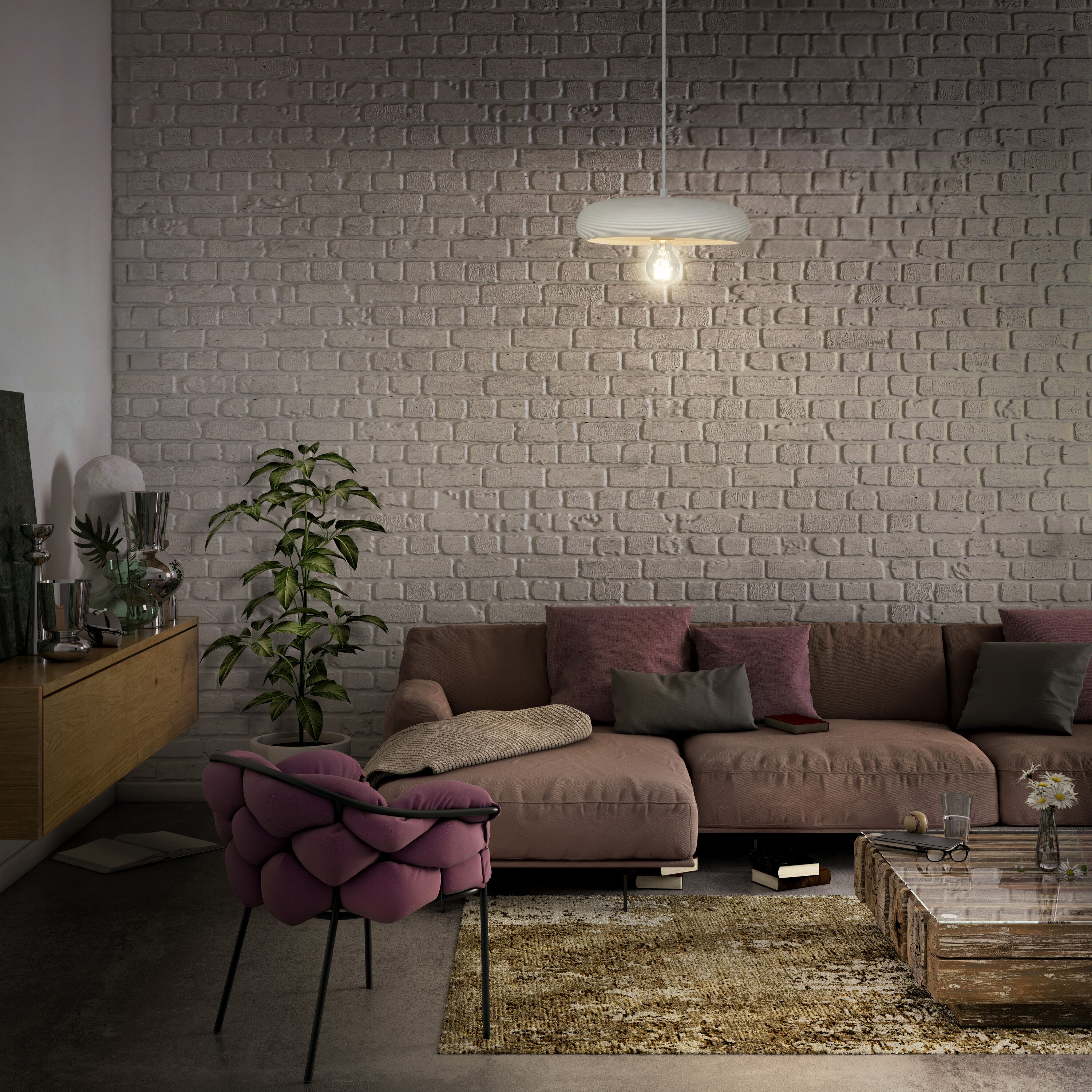 LEDVANCE DECOR Plaster Gips-Leuchte Pendelleuchte, E27, 298 mm, inkl. Leuchtmittel-LEDVANCE Shop