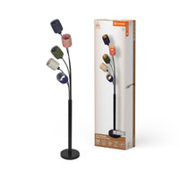 LEDVANCE Standleuchte 5-flammig Decor Felt Weaving Cans aus Filz und Metall, E14, 1730mm Höhe, warme Lichteffekte durch gewebten Schirm, langlebig durch austauschbare Lichtquelle, einfache Montage