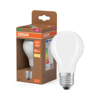 OSRAM LED LAMPS ENERGY CLASS A ENERGY EFFICIENCY FILAMENT CLASSIC A , LED-Lampe, Bleifreies Glas, Matt, 11,6 W, (ex 150 W), 2452 lm, Warmweiß, Energieeffizienzklasse: A