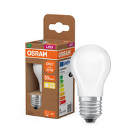 OSRAM LED CLASSIC P ENERGY EFFICIENCY A , LED-Lampe, Bleifreies Glas, Matt, 1,2 W, (ex 25 W), 255 lm, Warmweiß, 2700 K, Energieeffizienzklasse: A, CRI 80