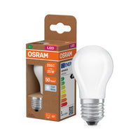 OSRAM LED CLASSIC P ENERGY EFFICIENCY A , LED-Lampe, Bleifreies Glas, Matt, 1,2 W, (ex 25 W), 255 lm, Kaltweiß, 4000 K, Energieeffizienzklasse: A, CRI 80