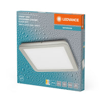 LEDVANCE ORBIS Disc Wand-/Deckenleuchte mit LED, Chrom, 22W, 1800lm, 3000/4000K, über Wandschalter mit Click CCT einstellbar, 30x30cm, IP44 Schutz für Badezimmer, Montageschrauben und Dübel inklusive