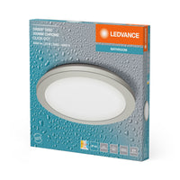 LEDVANCE ORBIS Disc Wand-/Deckenleuchte mit LED, Chrom, 22W, 1800lm, 3000/4000K, über Wandschalter mit Click CCT einstellbar, 30cm Durchmesser, IP44 Schutz für Badezimmer, Schrauben/Dübel inklusive
