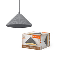 LEDVANCE Decor Concrete Pyramid Beton-Hängeleuchte (250 mm) in Dunkelgrau mit Gehäuse aus Metall und Beton für moderne Beleuchtungen in Innenräumen, flexible Leuchtkörper-Wahl dank E27 Fassung.