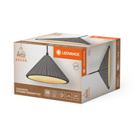 LEDVANCE Decor Concrete Pyramid Beton-Hängeleuchte (250 mm) in Dunkelgrau mit Gehäuse aus Metall und Beton für moderne Beleuchtungen in Innenräumen, flexible Leuchtkörper-Wahl dank E27 Fassung.