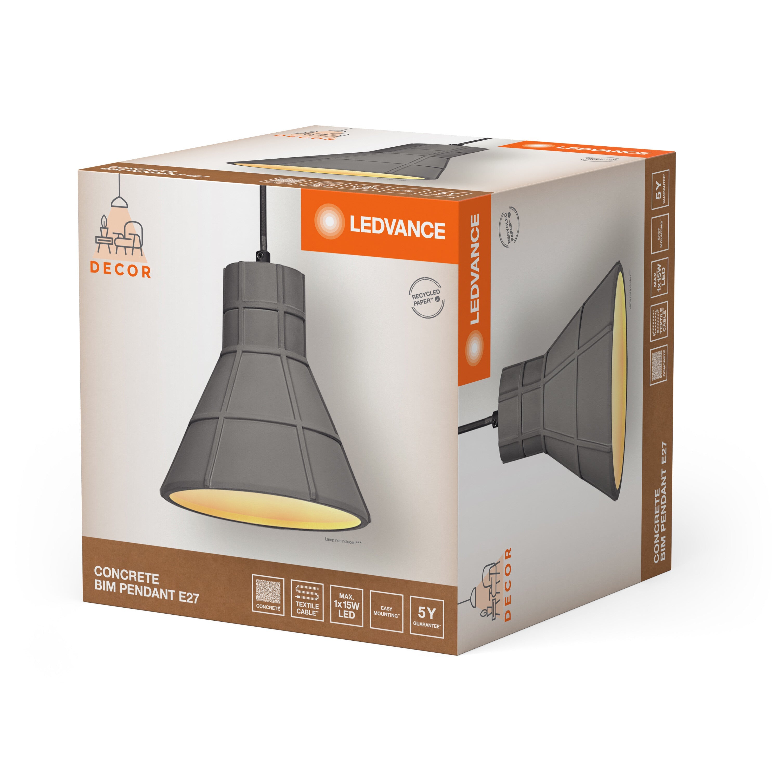 LEDVANCE DECOR Concrete Beton Pendelleuchte, E27, 200 mm, inkl. Leuchtmittel-LEDVANCE Shop